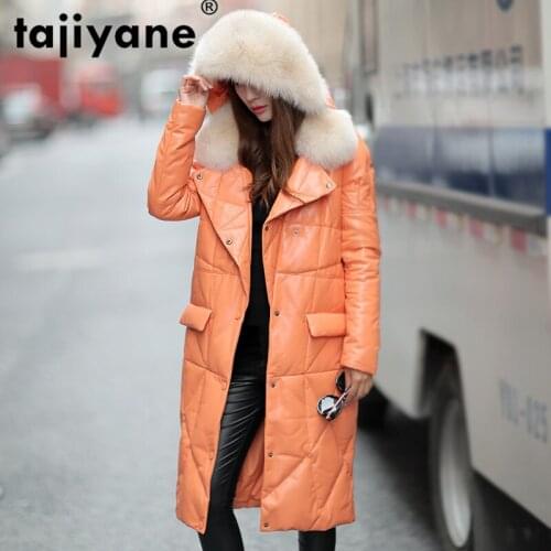 Fox Fur Collar Autumn Winter Coat Women Clothes 2021 Real Genuine Leather Jacket Korean Sheepskin Down Coat Plus Size ZT4904
