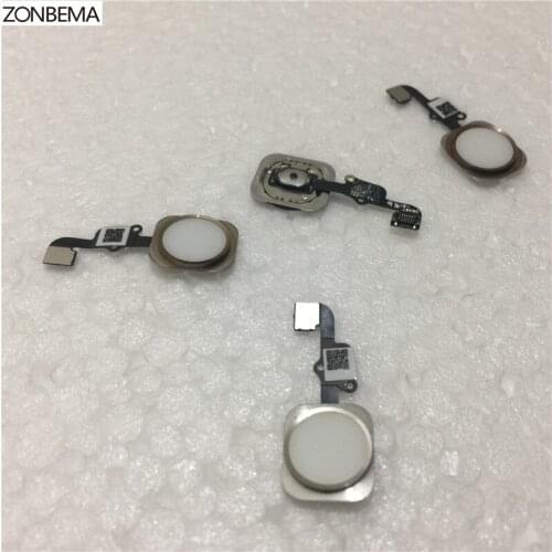 ZONBEMA 100pcs Home button with Flex Cable Ribbon assembly For iPhone 6S Plus 4.7" 5.5"