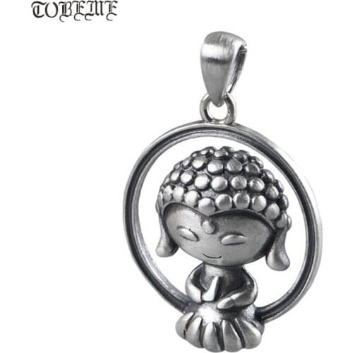 100% 925 Silver Tibetan Buddha Pendant Little Buddhist Buddha Pendant Tibetan Women Buddha Pendant Good Luck Amulet