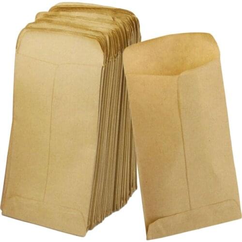 100pcs Calf Paper Gift Candy Bag Glue Snack Kraft Paper Bags Wedding Party Buffet storage 6 * 10cm
