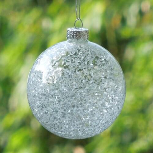 Diameter=8cm 12pcs/pack Handmade Inner Chips Glass Ball Christmas Day Decoration Glass Globe Festival Friend Gift Glass Ball
