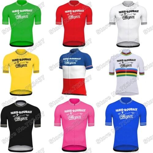 2021 PARIS-ROUBAIX Cycling Jersey Retro Cycling Clothing Short Sleeve Men Race Road Bike Shirts Bicycle Tops MTB Maillot