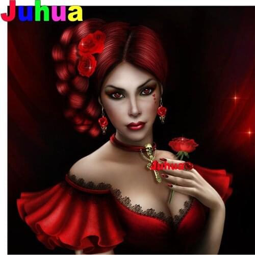 5D DIY Diamond Painting Pretty Woman Full Drill fantasy Lady Rhinestones Cross Stitch Mosaic Art Home Decoration Gift