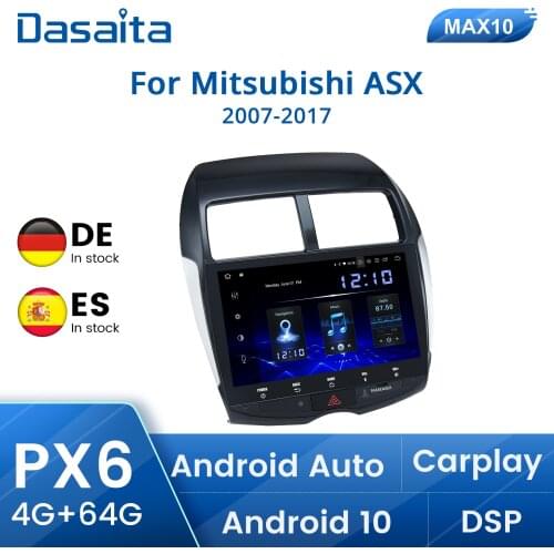Dasaita Android 10 Car 1 din for Mitsubishi ASX Peugeot 4008 Citroen C4 Air Cross Radio 10.2" IPS Multi Touch Screen Bluetooth