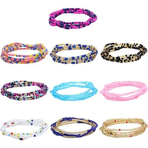 Women Waist Chain Colorful Beaded Waist Chains Decorative Bohemian Belly Chain Waist Jewelry For Women Vintage Waistband