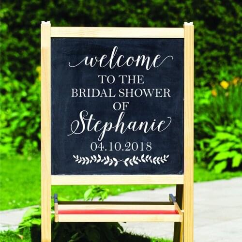 Bridal Shower Decorations Stickers Custom Name Date Vinyl Decals Welcome Sign Art Sticker Wallpaper NO Board Include A050