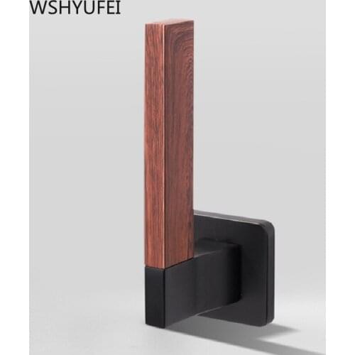 Wood Grain Aluminum Alloy Indoor Bedroom Mute Door Lock with Keys Screws Knob Door Handle Anti-theft Furniture Security Home