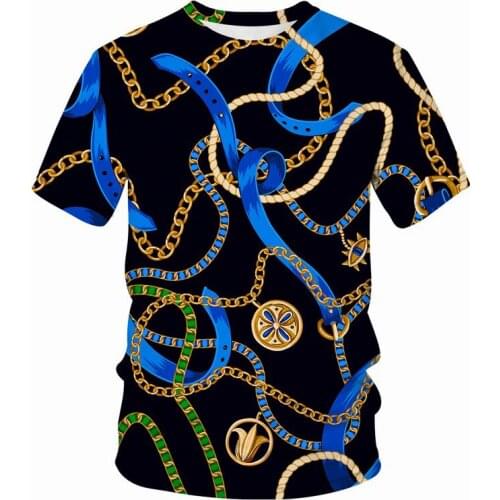 2021 New Summer Chain series t shirt men/women 3D printed casual Harajuku style Fashion hot tshirt streetwear Men clothing tops