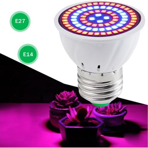 GU10 Phyto Lamps E27 Led Full Spectrum Grow Light MR16 Led Bulbs Seedling 48 60 80leds B22 Plant Growing Lamp For Greenhouse E14