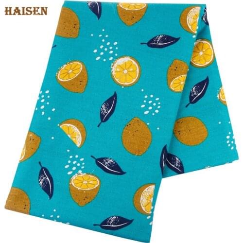 Linen Cotton Fabrics Printed Lemon Series For DIY Quilting&Sewing Curtain Tablecloth Sofa Bags Furniture Cover Textile Material