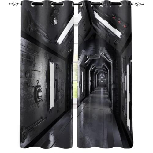 Corridor Technology Iron Gate Window Curtains Kitchen Drapes Panel Home Decor Curtains for Living Room Curtains for Bedroom