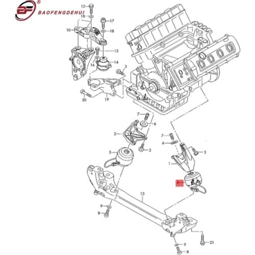 Motor Mount 8/12 Cylinder V/W Engine Sensor Line Mounts For Audi 4.0 4.2 3.0 3.2 6 A8/A8Q 4E0199381FK Left 4E0199381FM Right