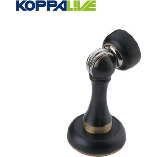Brass Door Stops Hole Free Bathroom Door Stopper Black Heavy Duty Floor Wall Mount Bumper Non-magnetic Door Holder Catch