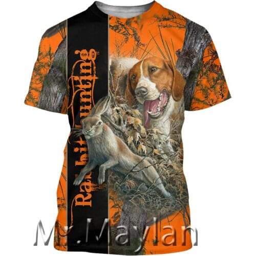 Rabbit Hunting Camo 3D Print summer mens T shirt Fashion T-shirt Casual Tee shirt/Streetwear Men clothes 2021 Oversized 5XL VR7