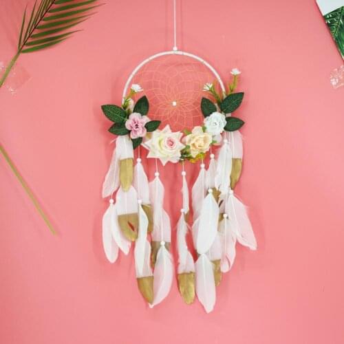 Dream Catcher Small Fresh Flower Pendant Kids Room Decoration Wall Hanging Wind Chime Festival Graduation Ornaments Dreamcatcher