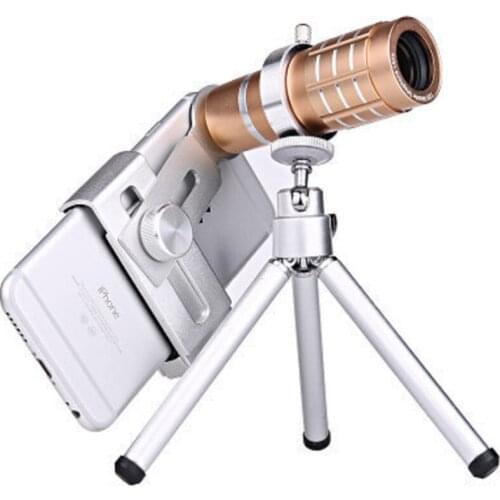 Long Focus Monocular 12x21 Multi Coatings Binocular Full Aluminum Mobile Phone Lens Tripod Holder