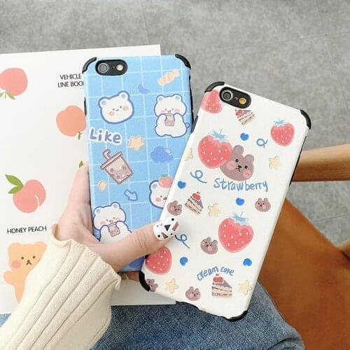Cartoon Strawberry Bear Soft Case For Huawei Y9 Prime 2019 Honor 8X 10i 10 V10 X10 20 V20 30 V30 Nova 3i 3 4 7 pro P30 P40 Lite