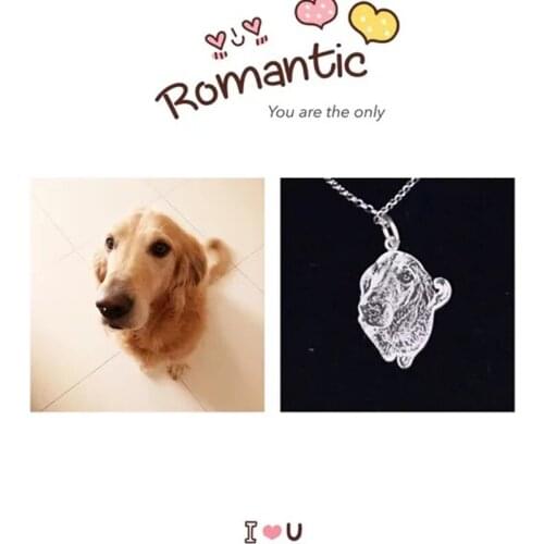 Custom Pet Photo Necklaces Pendant Engraved Name 925 Sterling Silver DIY Dog Tag photo custom jewelry Ring Stud gifts