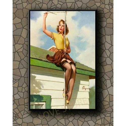 P159 Vintage Beautiful Pin-up Girl Classic Picture 282 Silk Fabric Poster Art Decor Indoor Painting Gift