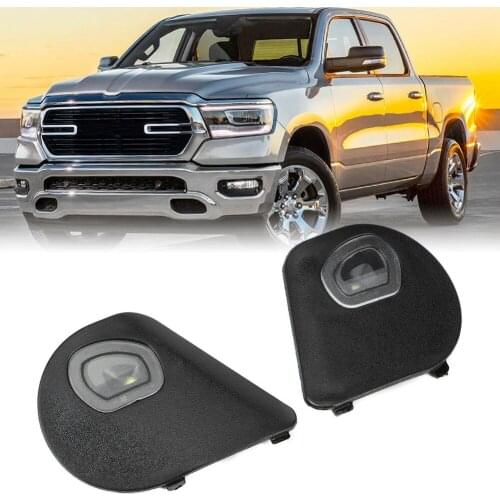 1 Pair Black Car Side Door Mirror Turn Signal Puddle Lights Right & Left for 2010-2020 Dodge Ram 1500 2500 3500 4500 5500