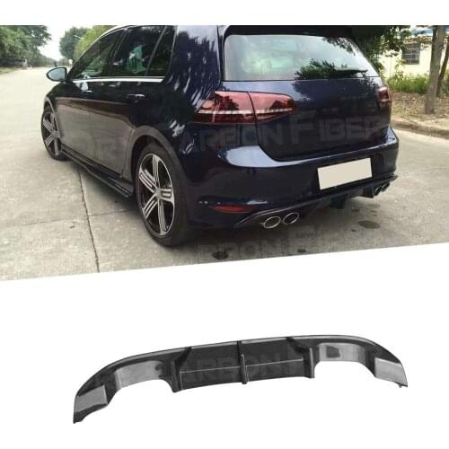 Carbon Fiber Rear Bumper Lip Diffuser Spoiler for Volkswagen VW GOLF 7 VII MK7 R R-LINE Hatchback 2014 - 2017 FRP