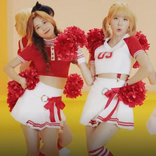 Korean Style K-pop Woman Dance Costumes Vest+skirt School Uniform Cheerleading Street Jazz Ballroom Cheerleader Clothing Set