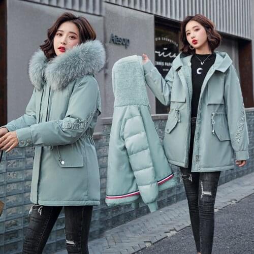 Winter Women Jacket Thick Removable Lining Hooded 2021 Winter Coat Women Wadded Jacket Embroidered Parkas Jaqueta Feminina