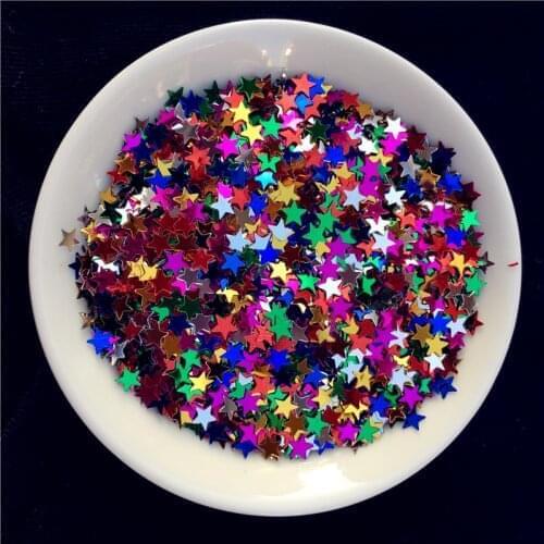 10g Mix Sequin 3mm 4mm 5mm Star Sequins Glitter Paillettes for Nail Art manicure/wedding decoration confetti