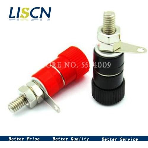 10PCS/LOT Terminal Blocks JS-910B 4mm black and red Amplifier Terminal Connector Binding Post Banana Plug Jack Mount