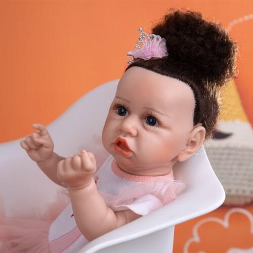 19 Inch Reborn Baby Girl Dolls Open Eyes Vinyl Doll Silicone Bebe Toys Doll With Swan Accessories Newborn Baby Doll For Girls