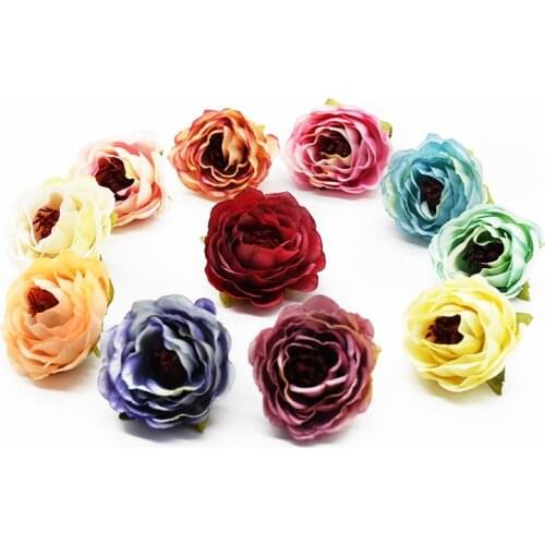 20 pieces Rose Fake flowers Wedding decoration Christmas decorations for home Garland Scrapbooking Brooch Jewelry Headdress Gift