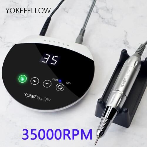 35000RPM Electric Manicure Drill 3/32'' Magnetic Drill Bit Hold Touch switch Mini Nail Drill Machine E-File For Acrylic nail gel