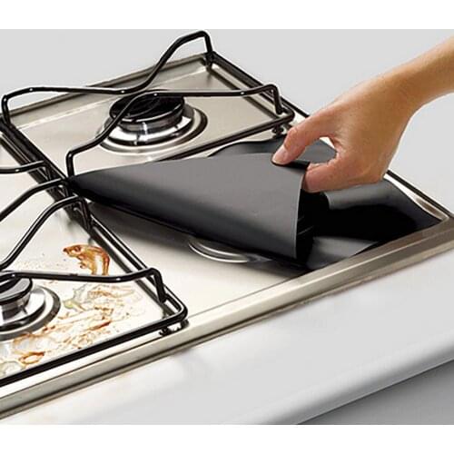 4Pcs Glass Fiber Gas Stove Protectors Reusable Gas Stove Burner Covers Kitchen Tools Mat Cooker Protectors Cover S3