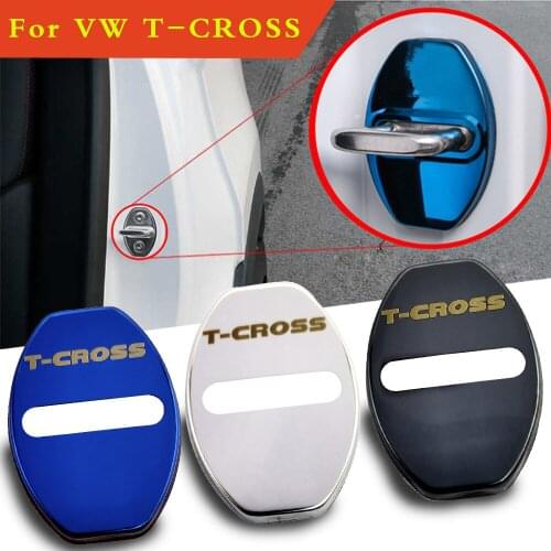 4PCS Car Door Lock Car sticker cover Protect Buckle Cover car Accessories For VW Volkswagen t-cross tcross
