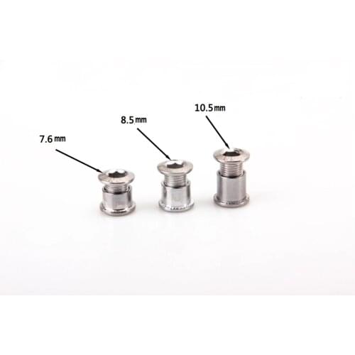 5pcs/lot Bicycle Single Chainring Bolts+Nuts 7.6mm 8.5mm 10.5 Steel for MTB RD Road Folding bike