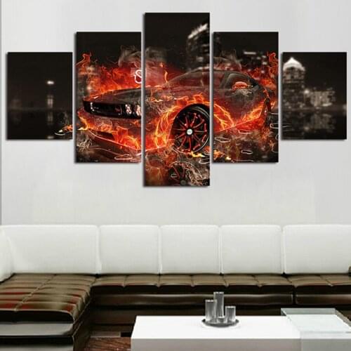 Large 5pcs,5D DIY Diamond Painting Christmas,Fire Car,Full Square/Round Cross Stitch Diamond Mosaic Embroidery Christmas Gift