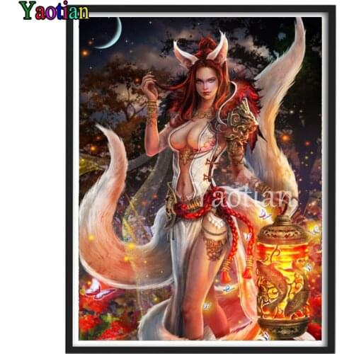 5D diamond painting DIY Cartoon Nine Tailed Fox Fairy Diamond embroidery mosaic diamond embroidery handmade cross stitch kit