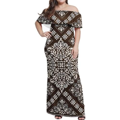 7XL Bandana Print Night Dress Fat Ladies Women Casual Long Dress Plus Size One Shoulder Casual Party Dress dress Design Style