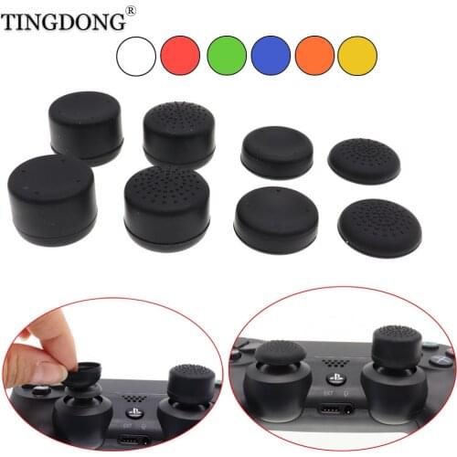8Pcs Silicone Analog Thumb Stick Joystick Grips For PS4/PS5 Thumb Grip For Sony Playstation 4 PS4 Pro Slim Replacement Parts
