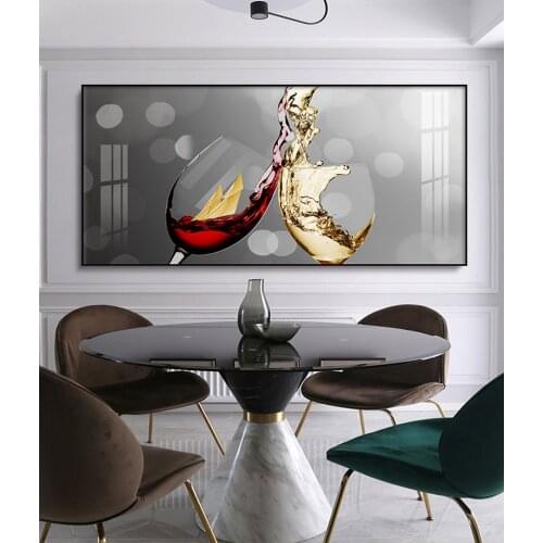 Print and Posters Abstract Red Wine Glass Canvas Painting Dining Room and Kitchen Wall Modern Home Decoration Wall Art Pictures