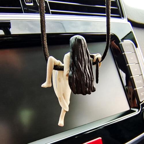 Car Pendant Sadako Model Rear View Mirror Hanging Accessories Sadako Doll Car Decoration Accessories Cup Edge Decoration Gift