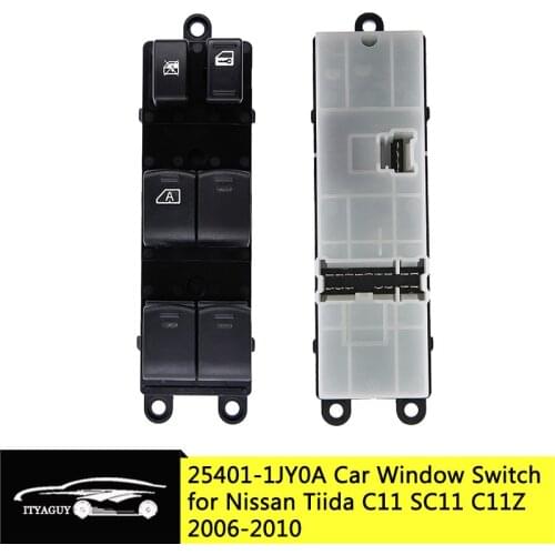 25401-1JY0A Car Electric Window Control Switch Regulator Button for Nissan TIIDA C11 SC11 C11Z 2006-2010 25401-EW70A 25401-ED500