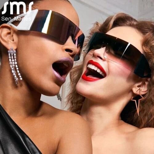 Oversized Sunglasses Women Fashion Sun Glasses Rimless Women Brand Designer Vintage Glasses Men Square Sunglasses Men Eyewear