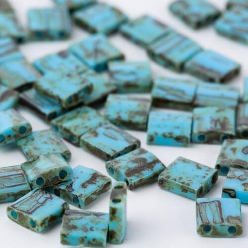 Miyuki Tila Beads Handmade Jewelry Japanese Glass Beads Matte Blue Grey 5x5x1.9mm TL2001 3 / 5grams/lot