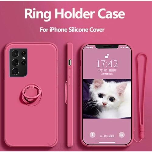 Case For Samsung Galaxy S21 Case Ring Holder Original Silicone For Samsung Galaxy S21 S9 S10 S20 Plus Note 20 FE 10 Ultra Case