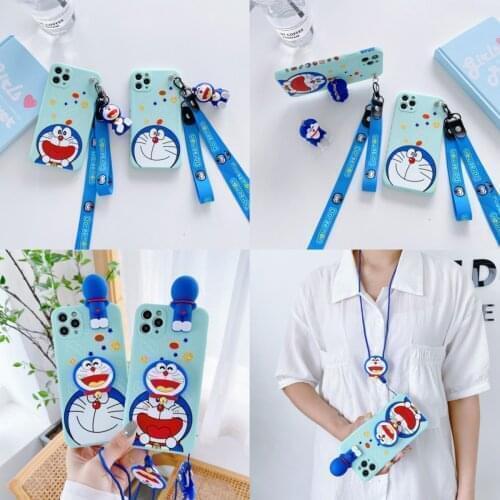 For iPhone 12 11 Pro Max Xs XR 6 7 8Plus Case Grip Stand Holder Rope Case