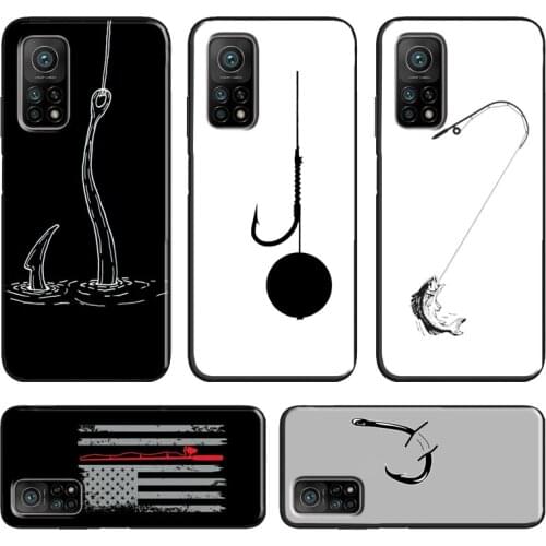 Fish Hook Fishing Case For Xiaomi Mi 11 Ultra 9T 10T Pro Mi Note 10 Lite Cover For POCO X3 M3 Pro F3 Coque