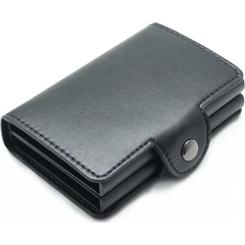 2021 Men And Women Business Credit Card Holder Metal RFID Double Aluminium Box With Rfid Blocking Travel Card Wallet Purse