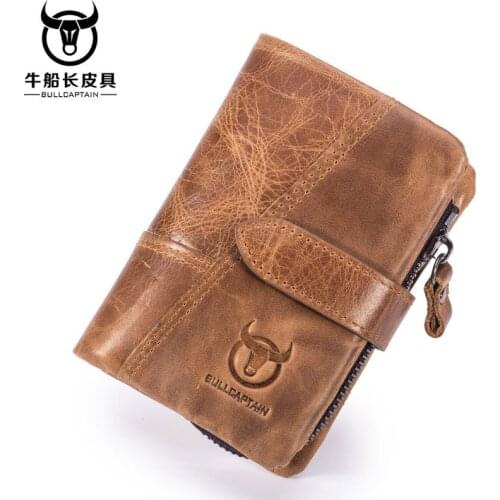 Mens Genuine Leather Wallet Short Multifunctional Wallet Coin Purse Business Casual Coin Bag