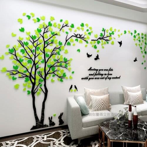 New Arrival Couple Tree 3d three-dimensional Acrylic wall stickers Living room Bedroom TV Sofa Mural Wall Art Sticker Love Tree